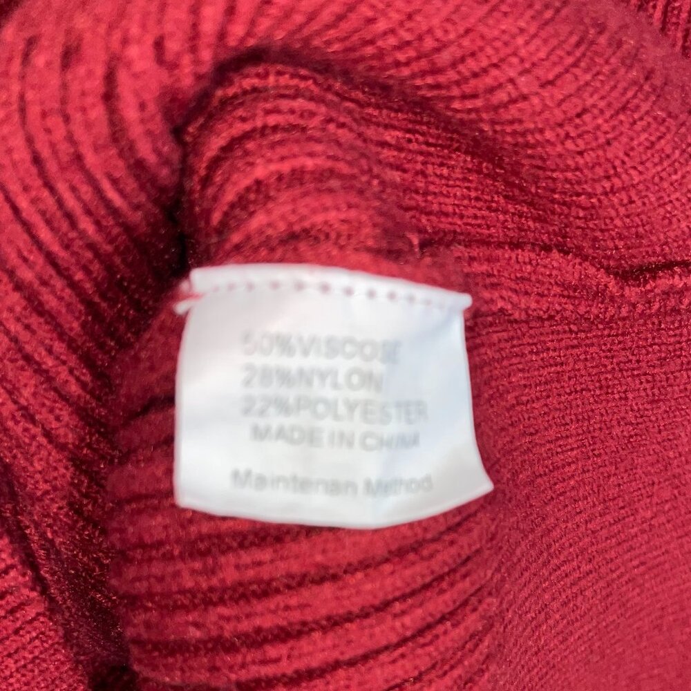 Tecrew Ribbed Deep Red Sweater, Size L, - Picture 5 of 5
